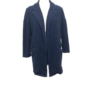 Marine Layer Birdseye Jacket Size Small Navy Blue Textured Cotton